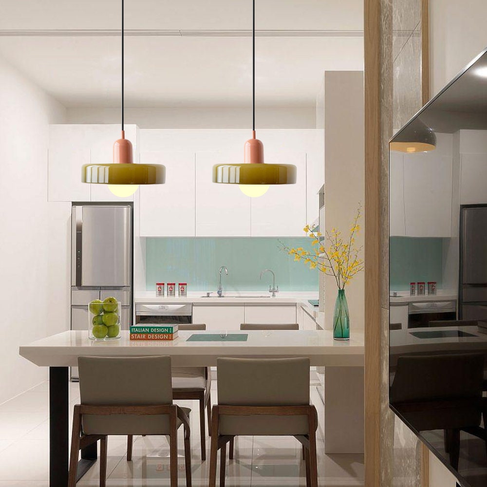 Stylish Glass Pendant Light Colorful Hanging Ceiling Lamp