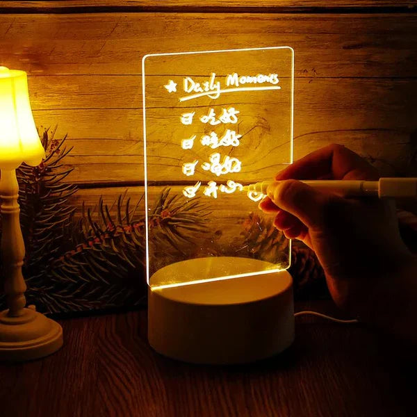 Illuminated Magic Notepad - GlowPad-Warm Light (Light without a Switch) +Wipe+Open-Nora Luxe