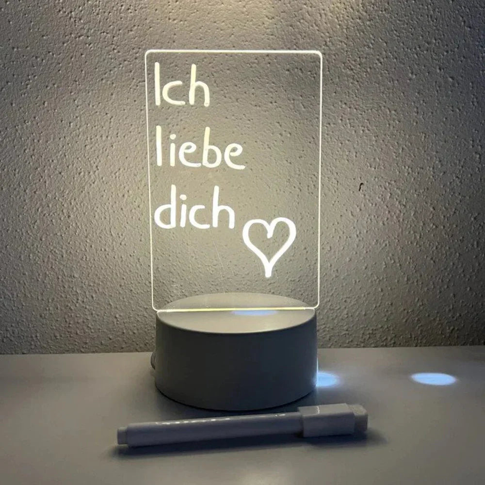 Illuminated Magic Notepad - GlowPad-Warm Light (Light without a Switch) +Wipe+Open-Nora Luxe