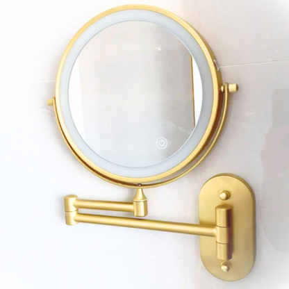 Illuminated Makeup Mirror - LumiAura-Gold-Nora Luxe