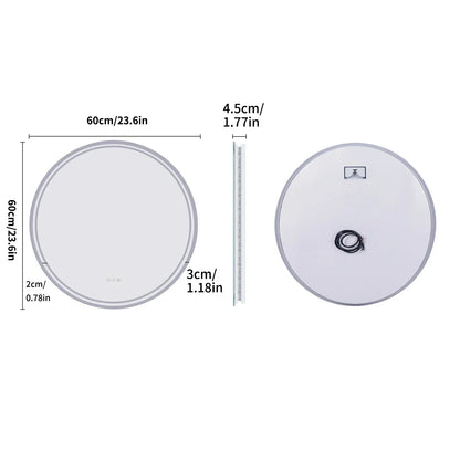 Illuminated Round Bathroom Mirror - LumiMirror-23.62 in-Nora Luxe