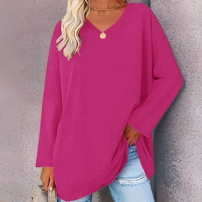 Comfy V-Neck Long Sleeve Casual Shirt