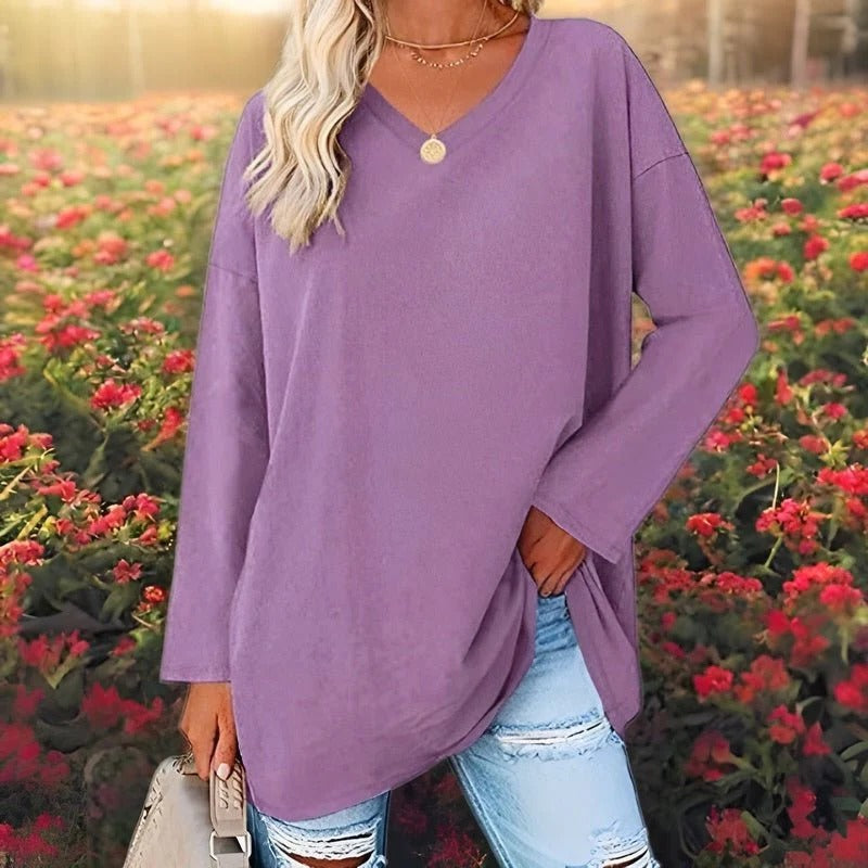 Comfy V-Neck Long Sleeve Casual Shirt