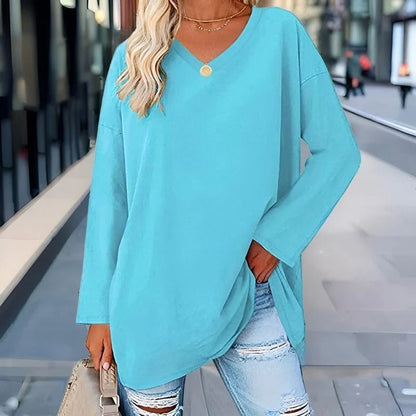 Comfy V-Neck Long Sleeve Casual Shirt