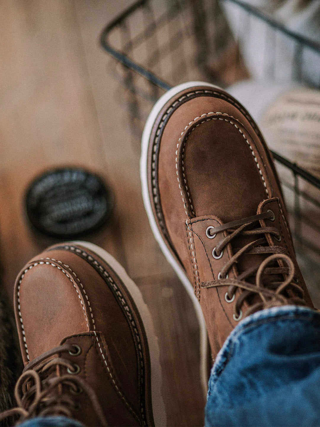 Premium Leather Lace Up Work Boots for Men