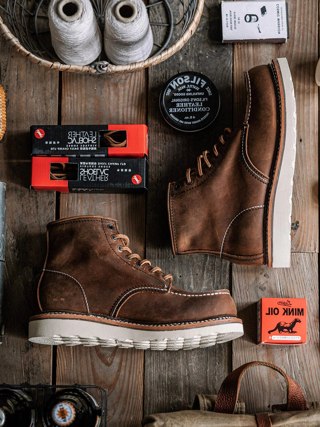 Premium Leather Lace Up Work Boots for Men