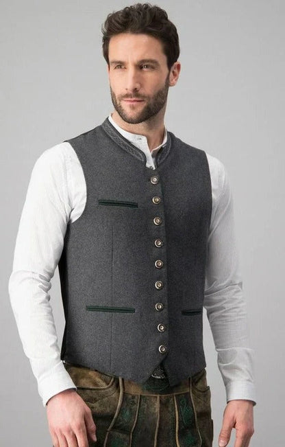 Classic Gray Mens Formal Waistcoat - Pexav