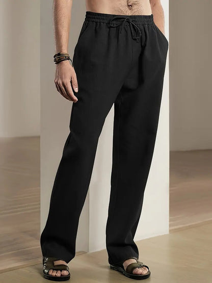 Relaxed Fit Cotton Trousers For Men