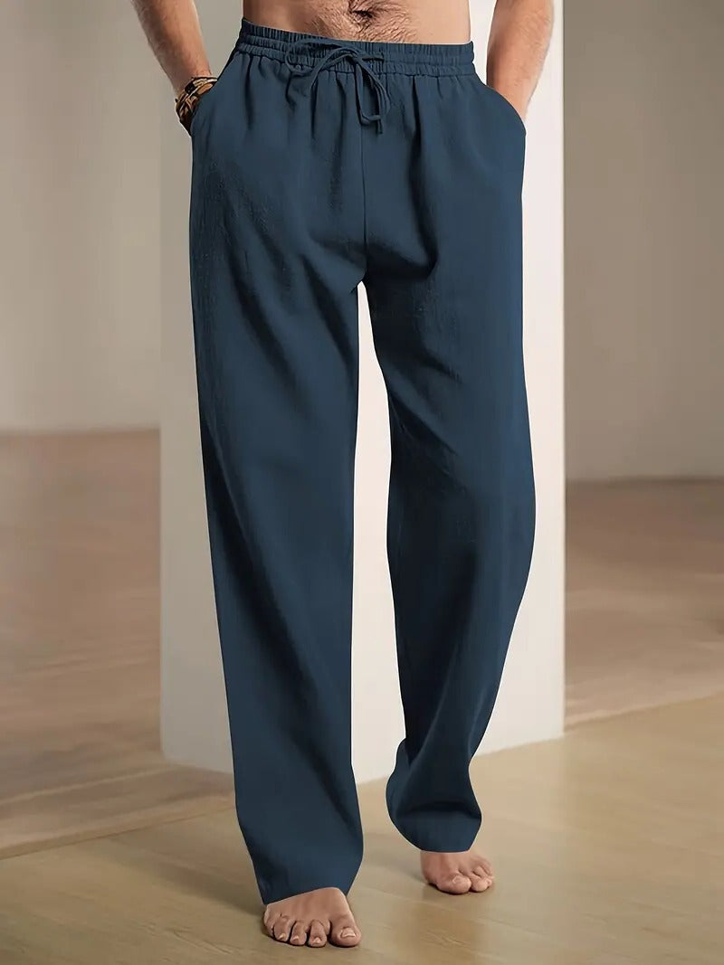 Relaxed Fit Cotton Trousers For Men