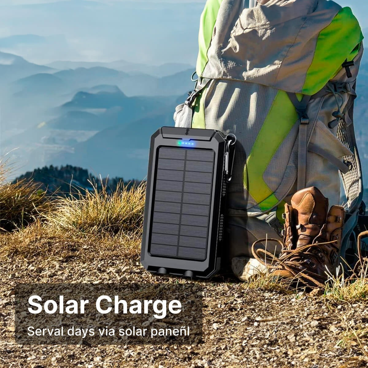 Waterproof Portable Solar Power Bank Charger