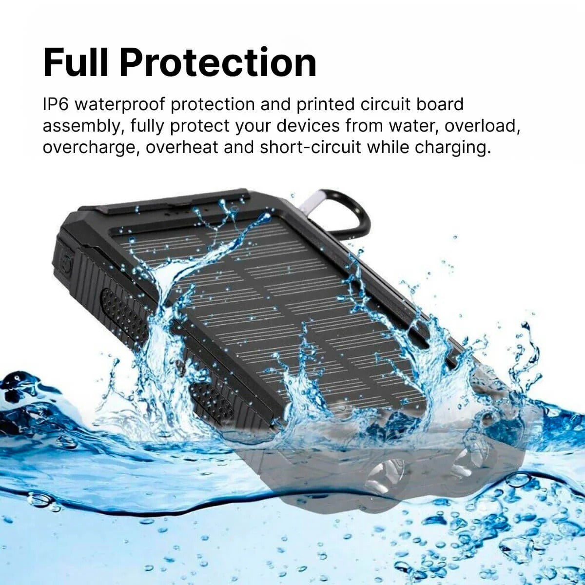 Waterproof Portable Solar Power Bank Charger