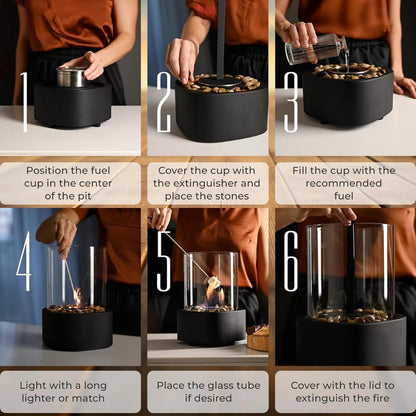 Compact Indoor Glass Fire Pit