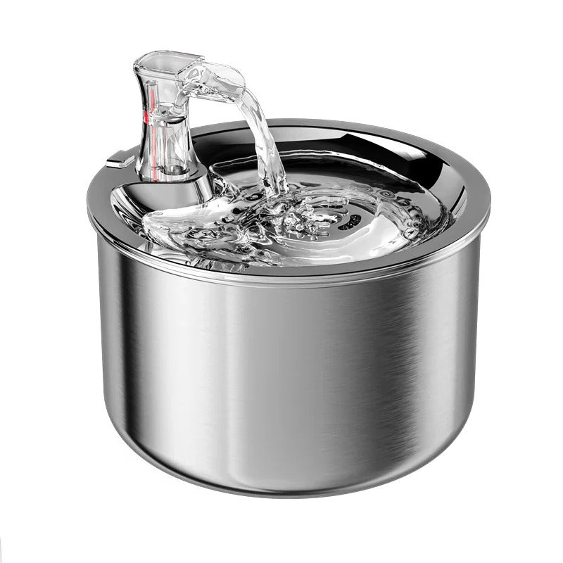 Automatic Pet Water Fountain with Filter - Modern Stainless Steel