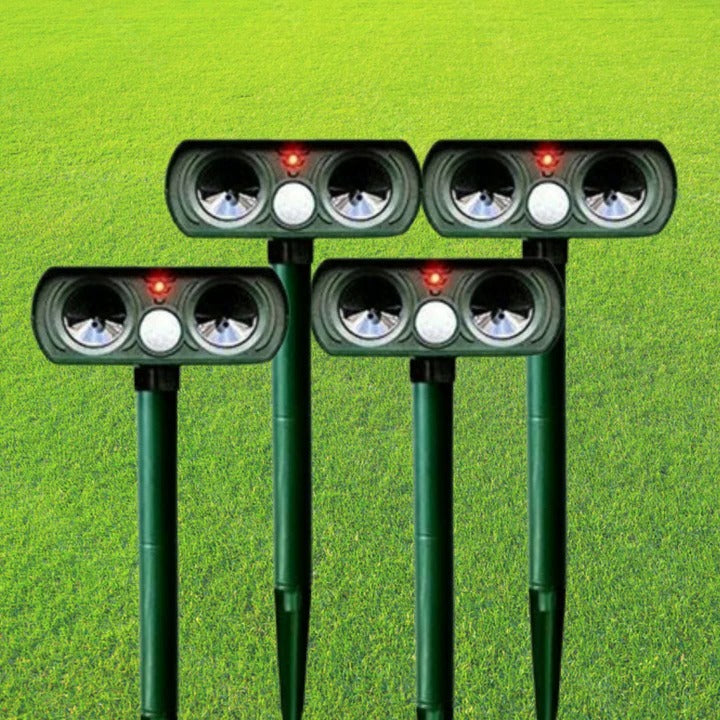 Solar Powered Motion Sensor Animal Repellent for Garden - Pexav