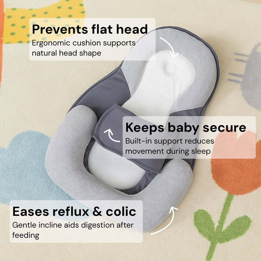 Elevated Anti Reflux Baby Pillow Bed