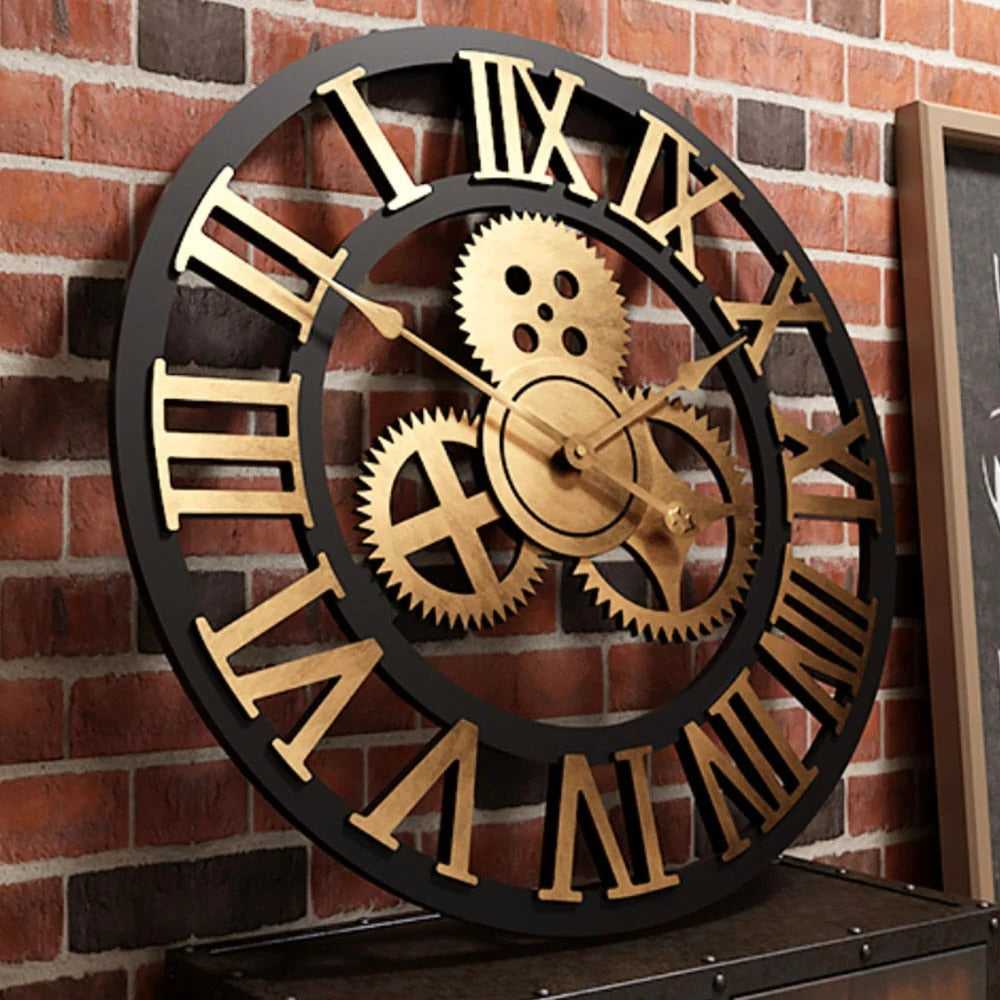 Rustic Large Wall Clock - Pexav