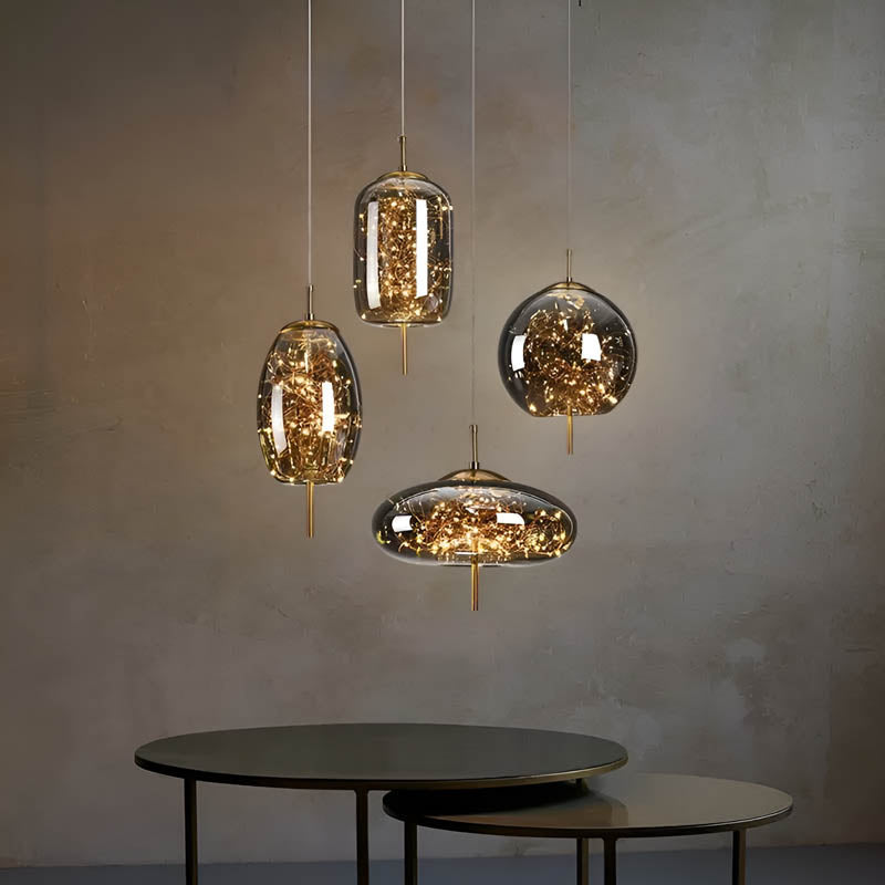 Stylish Glass Pendant Light with Unique Bubble Shade - Pexav