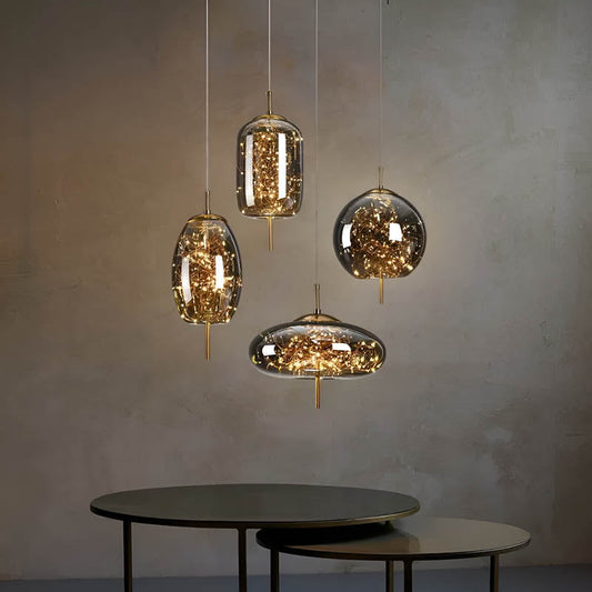 Stylish Glass Pendant Light with Unique Bubble Shade - Pexav