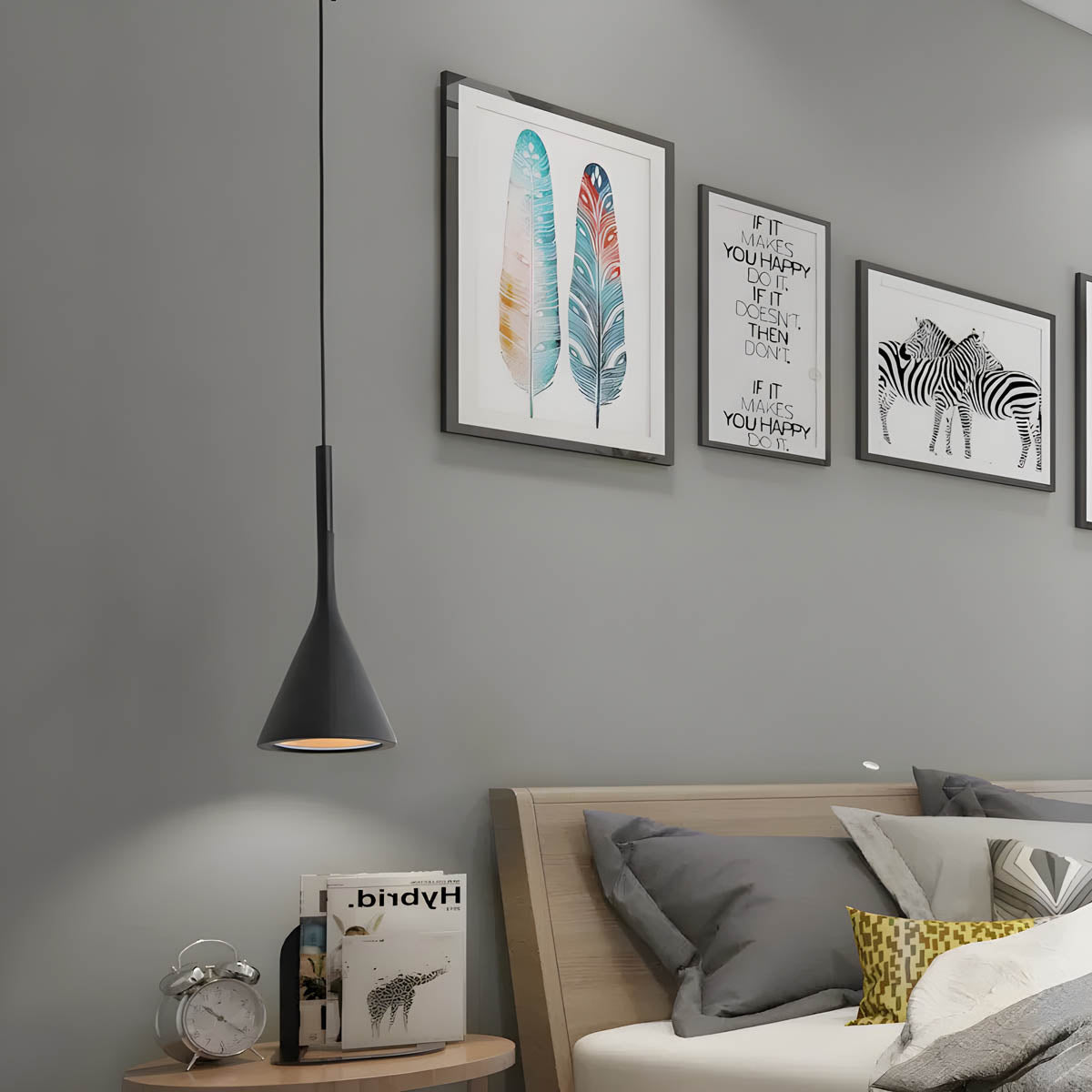 Nordic Black Pendant Light in Minimalist Cone Design