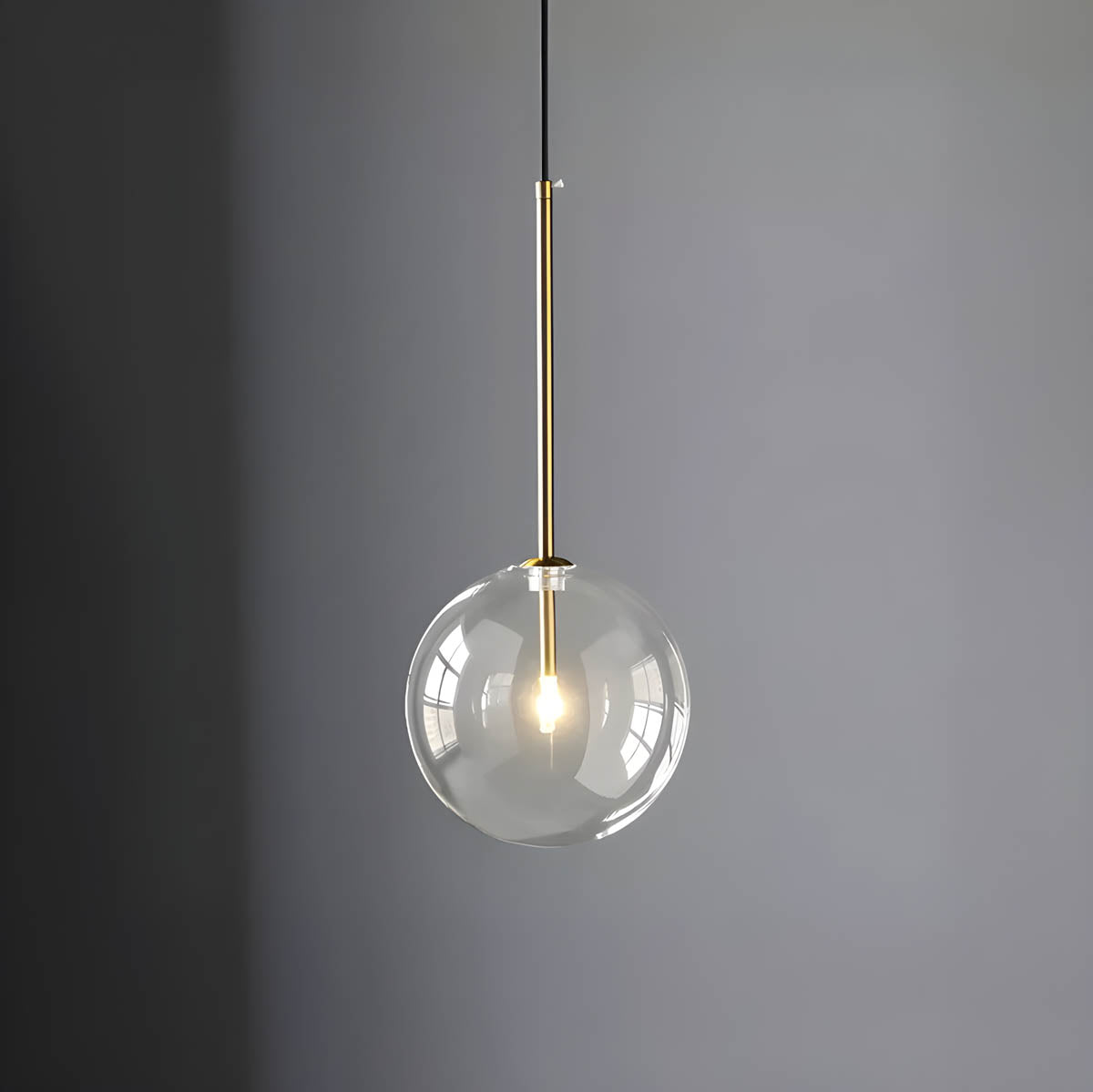 Sleek Clear Globe Hanging Lamp - Pexav