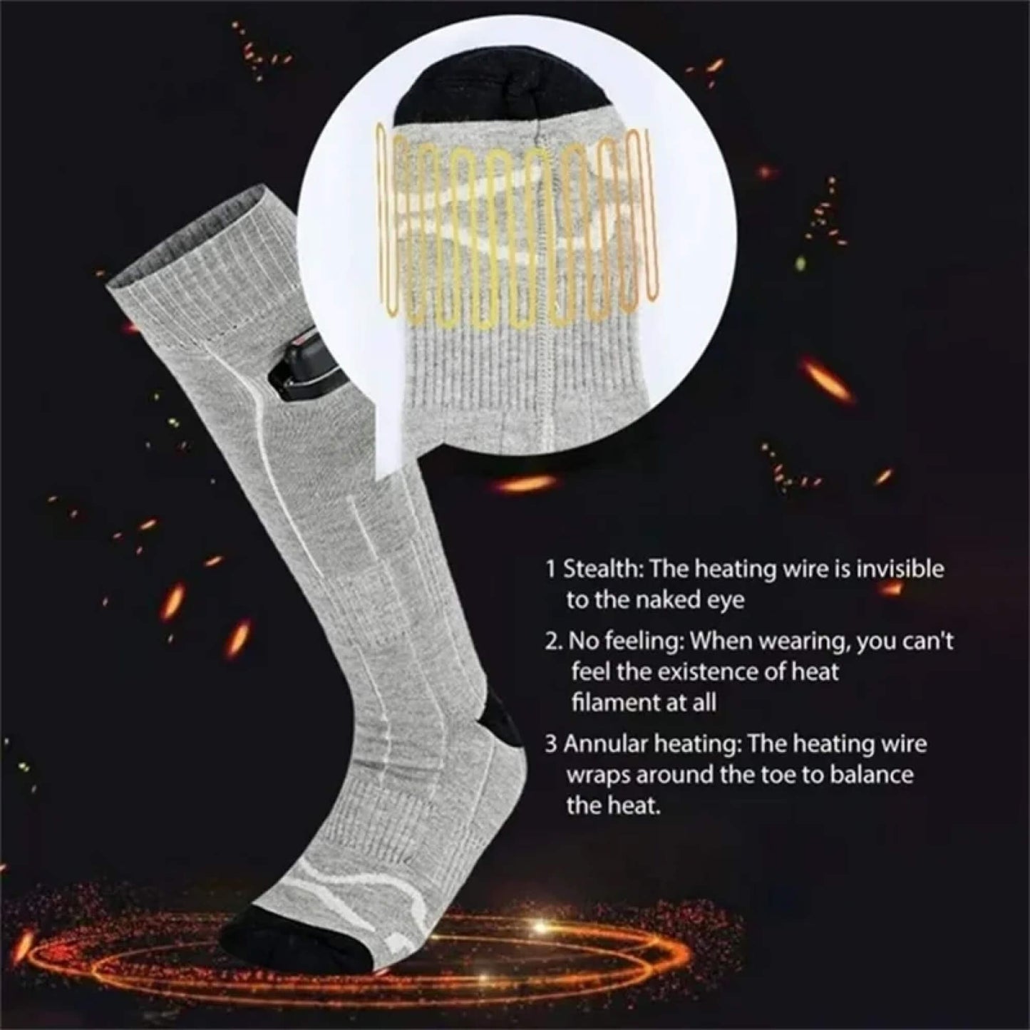 Thermal Insulated Rechargeable Socks for Skiing Men Women
