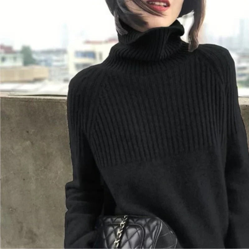 Soft Women's Turtleneck Cashmere Knit Sweater - Pexav