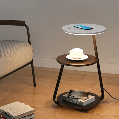 Compact 2-Tier Side Table Lamp