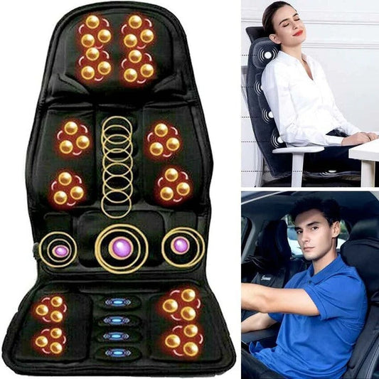 Therapeutic Massage Seat Pad With Heat Neck Support Cushion - Pexav