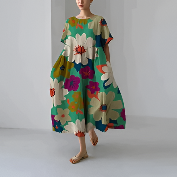Stylish Floral Print Summer Dress