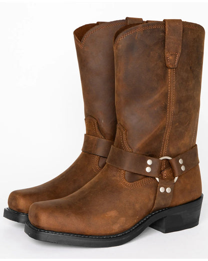 Tall Black Leather Work Boot
