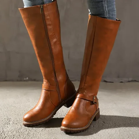 Stylish Women's Leather Ankle Boots