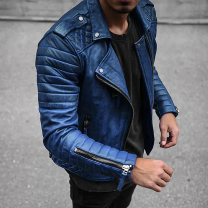Premium Genuine Leather Mens Biker Jacket