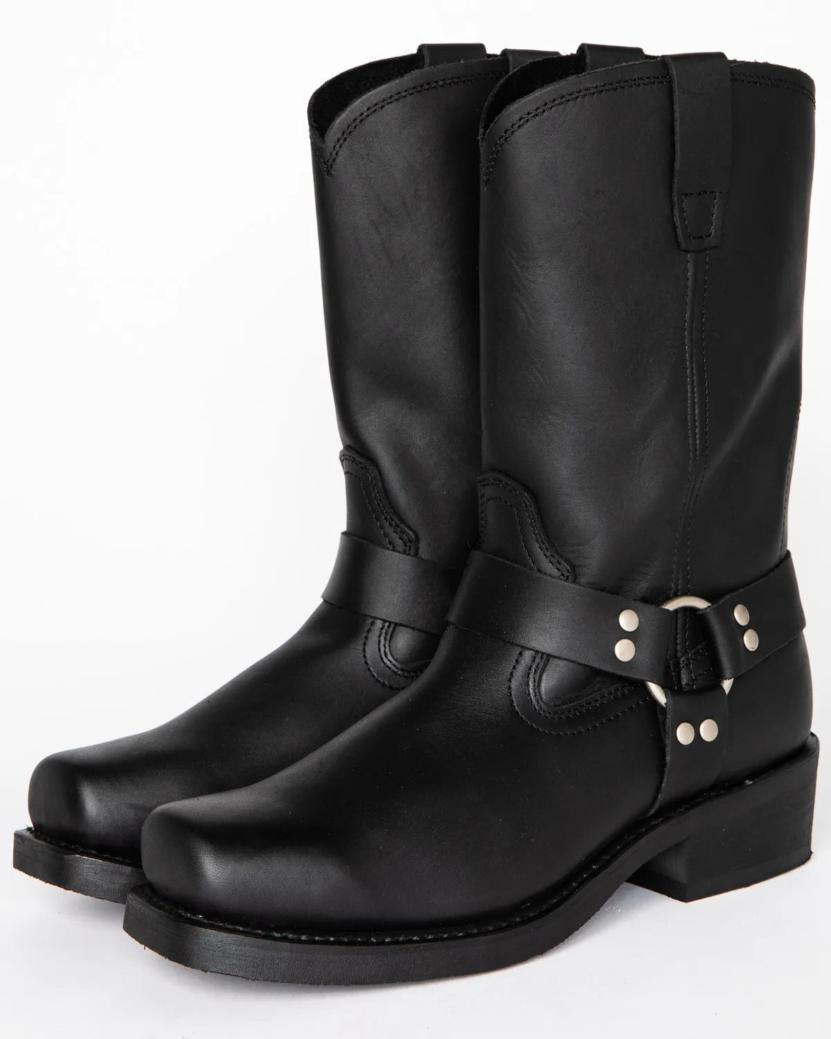 Tall Black Leather Work Boot