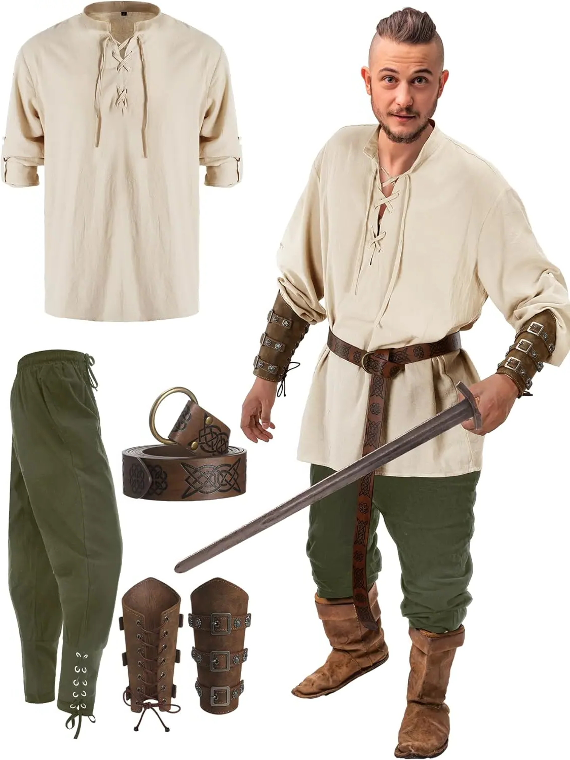 Authentic 4 Piece Pirate Mens Costume