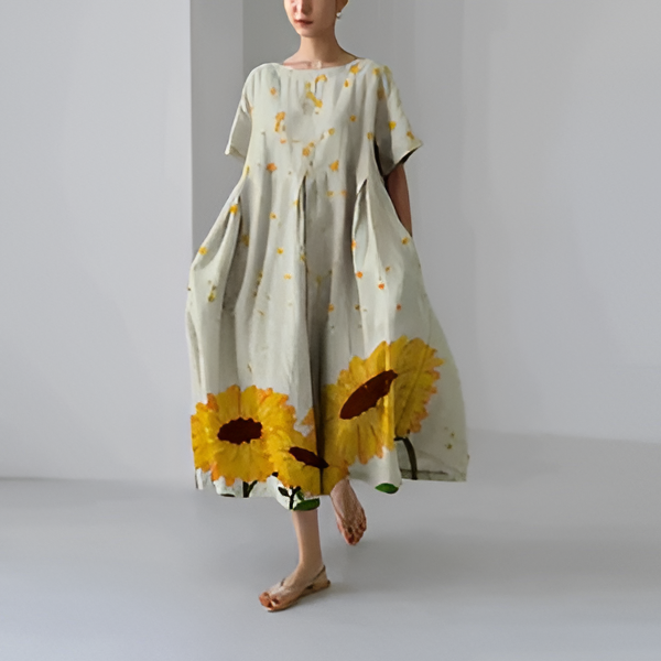 Stylish Floral Print Summer Dress