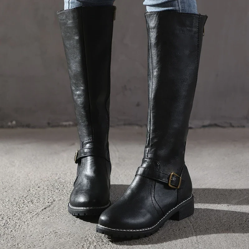 Stylish Women's Leather Ankle Boots