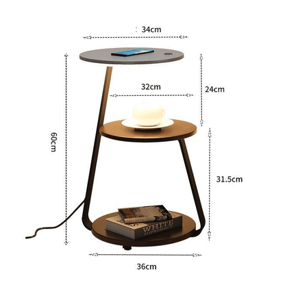 Compact 2-Tier Side Table Lamp