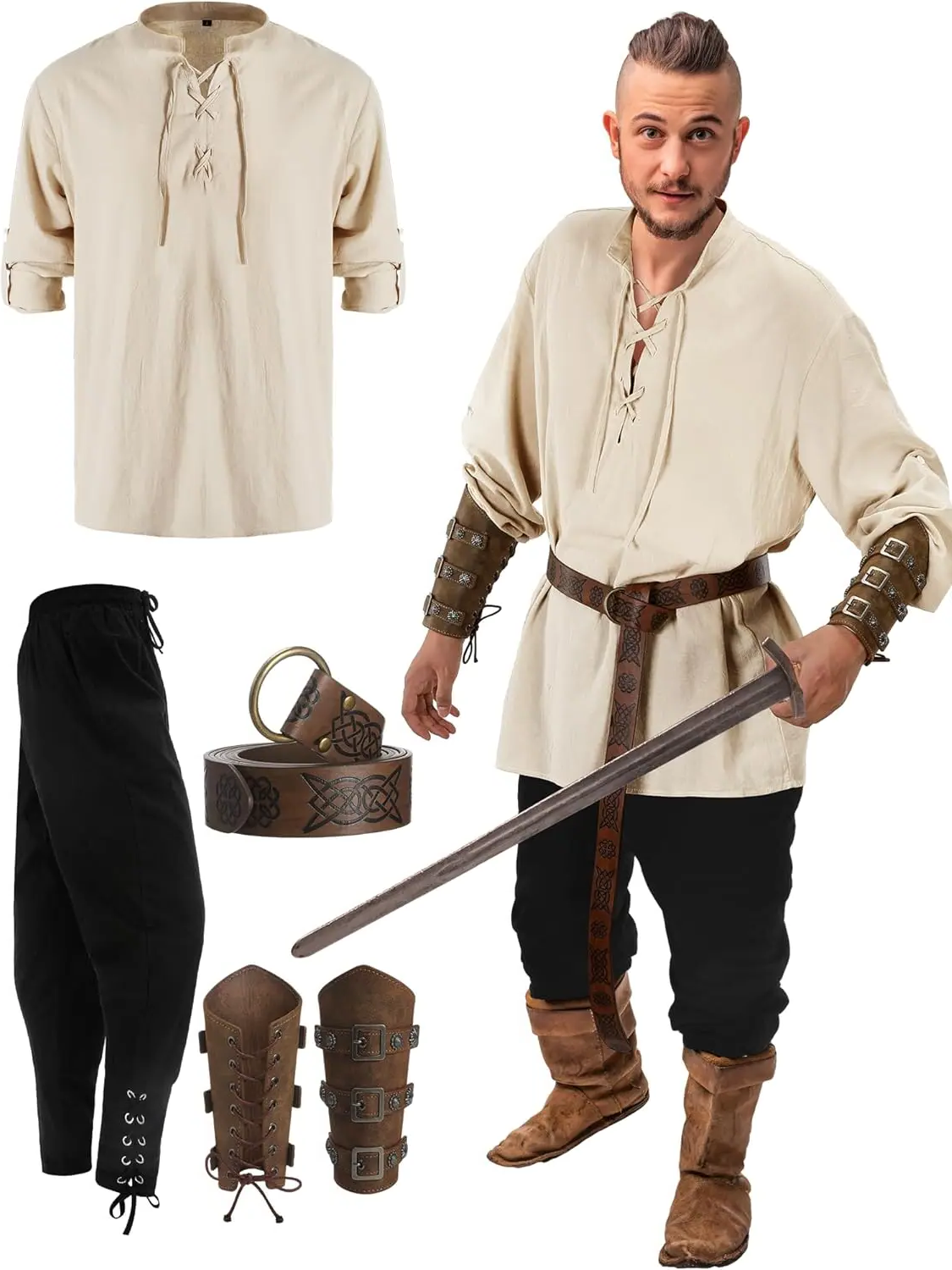 Authentic 4 Piece Pirate Mens Costume