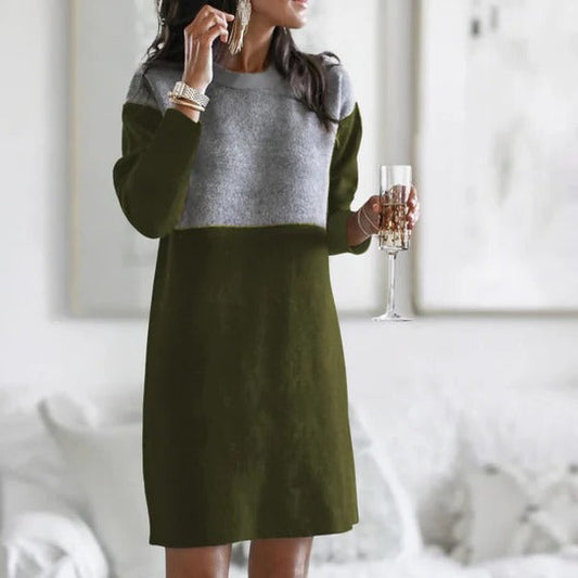 Warm Ladies Long Sleeve Dress - Pexav