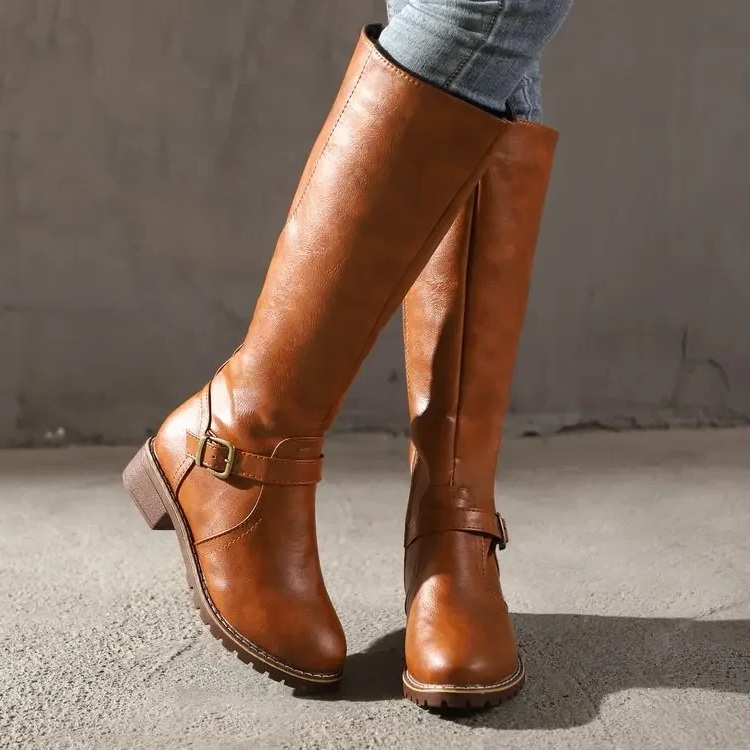 Stylish Women's Leather Ankle Boots - Pexav