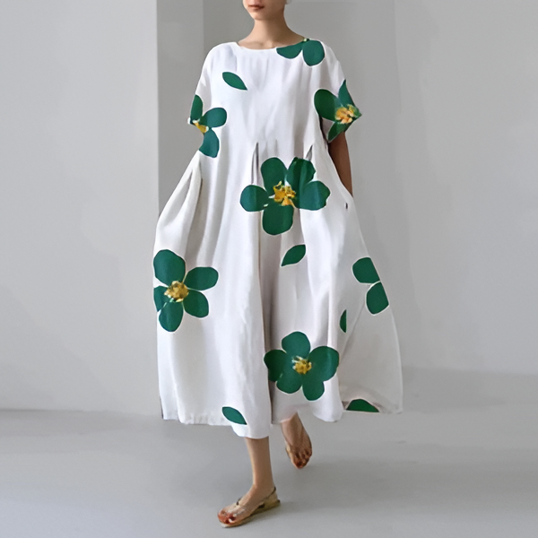 Stylish Floral Print Summer Dress