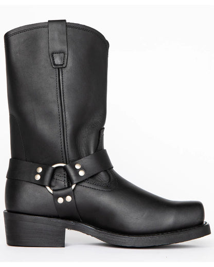 Tall Black Leather Work Boot - Pexav