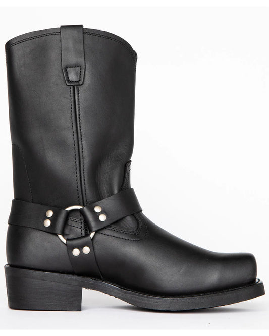 Tall Black Leather Work Boot - Pexav