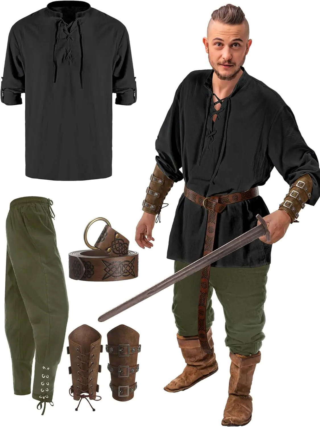 Authentic 4 Piece Pirate Mens Costume