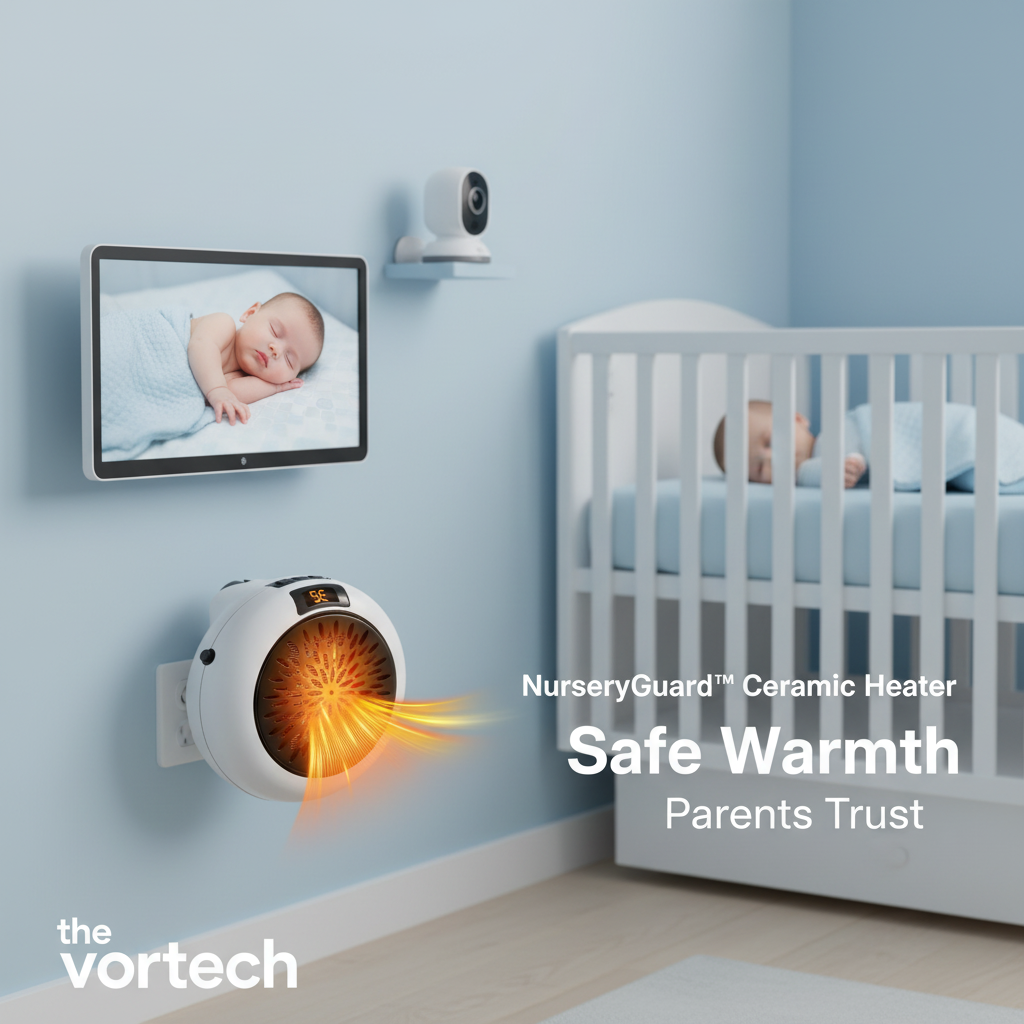 Quiet Baby Room Space Heater with 12 Hour Timer