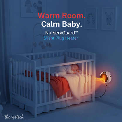 Quiet Baby Room Space Heater with 12 Hour Timer