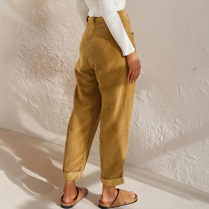 Relaxed Fit Women's Corduroy Trousers