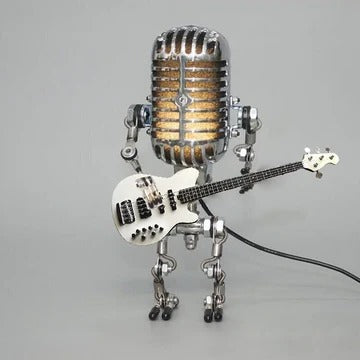 Retro Music Theme Table Lamp with Mic