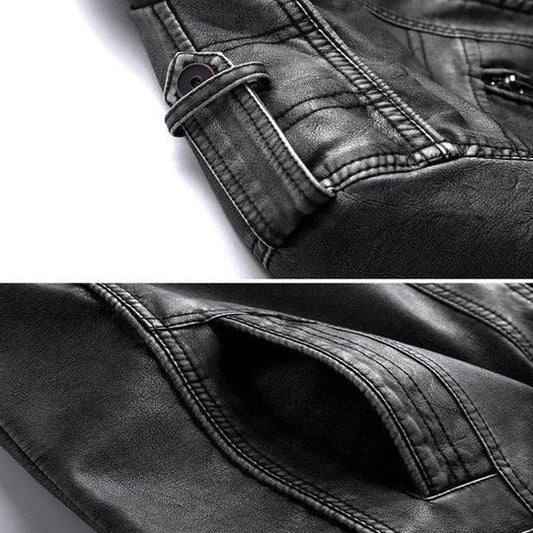 Classic Leather Mens Coat - Pexav