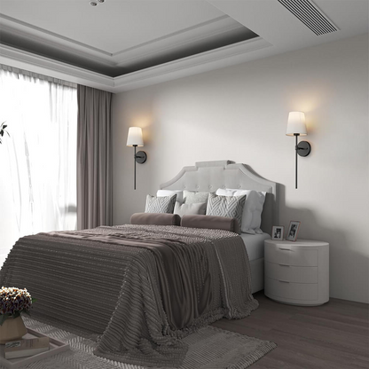Soft Fabric Plug-in Wall Lamp Set with Free Bulbs
